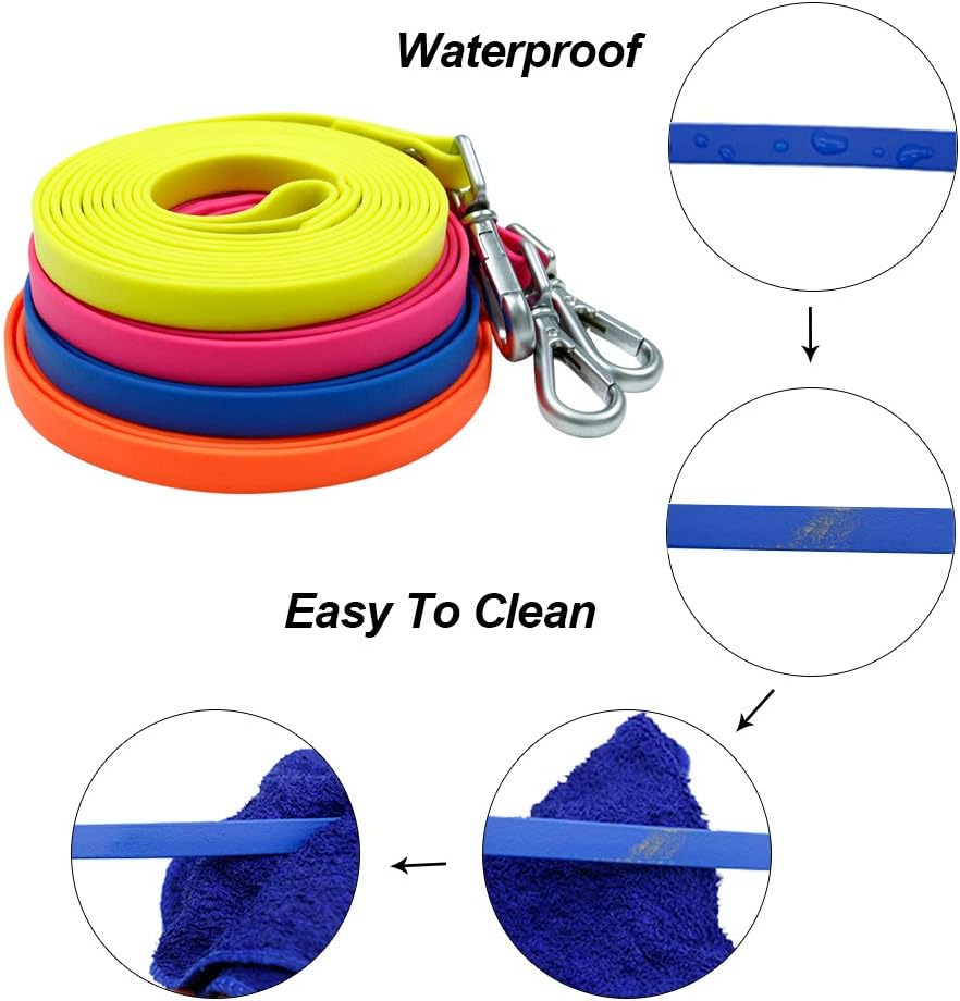 Waterproof Long Dog Leash Recall Training Lead 5 10 16 30 50 Foot - orange / 30ft - image 3