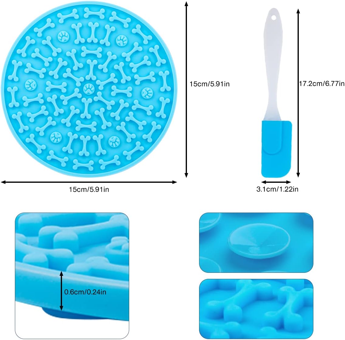 Dog Lick Pad, Pet Bathing Grooming Distraction Wall Mounted Silicone Slow Feeder Mat with Strong - image 3