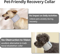 MANON ROSA Cat Neck Brace Elizabethan Collar for Pet After Surgery Recovery Adjustable Breathable Neck Cervical Cone for Small Medium Dogs Puppies Kittens with Spinal IVDD Issues (L 7.5-15",Grey)