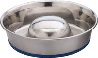 OurPets DuraPet Slow Feed Premium Stainless Steel Bowl Great - Medium (4.5 Cups)