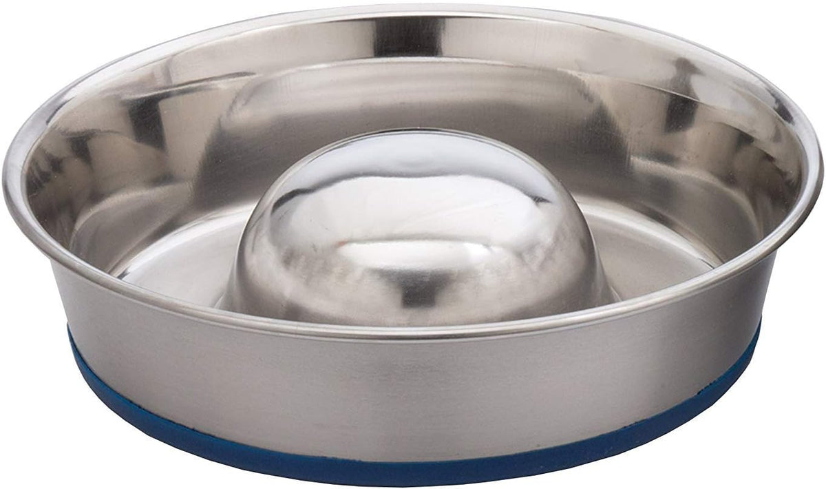 OurPets DuraPet Slow Feed Premium Stainless Steel Bowl Great - Medium (4.5 Cups)