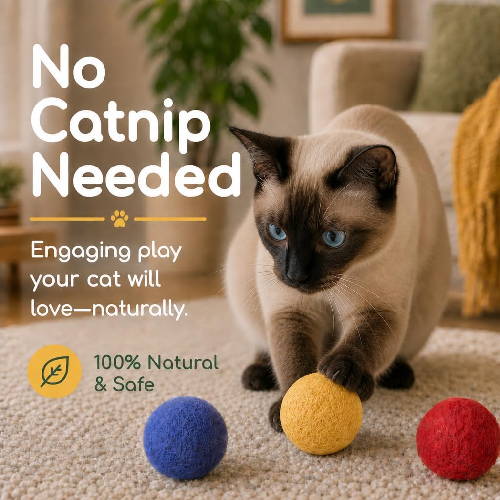Wool Cat Balls, 6 PCS – Essentials for Cats - image 2
