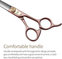 Fenice Peak 7.5'' Dog Straight Scissors for Grooming 440C Stainless Steel Rose Gold Professional Pet Trimming Scissors Sharp Blades Cutting for Dogs and Cats Shears