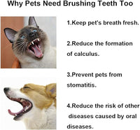 Cat Toothbrush, Soft Small Dog Dental Toothbrush Silicone, Easy Teeth Cleaning Head, Pet Deep Clean Dense Brush, Safe and Effective Oral Care, Brush Away Bad Breath, Easy to Handle, Blue