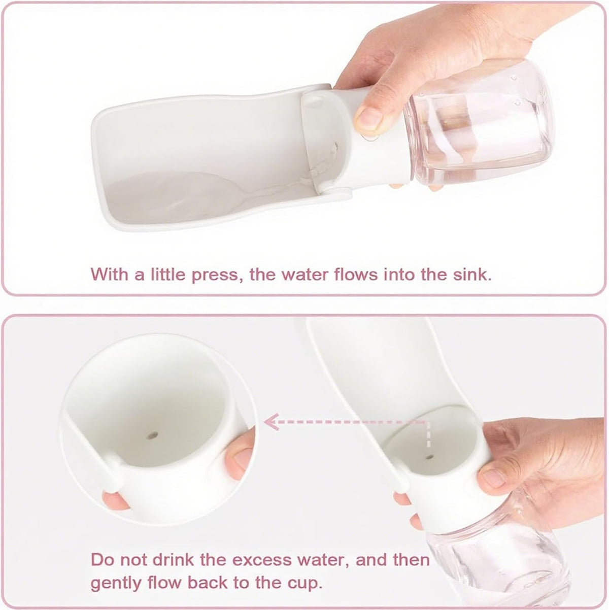 Portable Dog Water Bottle - White / 12oz - image 4