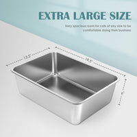 Stainless Steel Cat Litter Box - 19.5"L x 13.5"W / 6" H - image 4