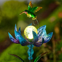 sunnylight solar wind spinner with purple petals and cracked glass ball - view 8