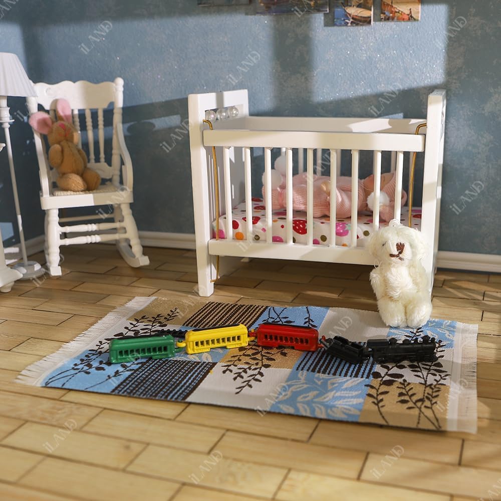 iLAND Miniature Dollhouse Accessories of Carpet for Dollhouse - 2pcs Stripe - image 4