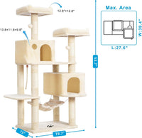 Hey-brother Cat Tree Tower with Sisal Scratching Posts - 53.7 Inches / Beige - image 3