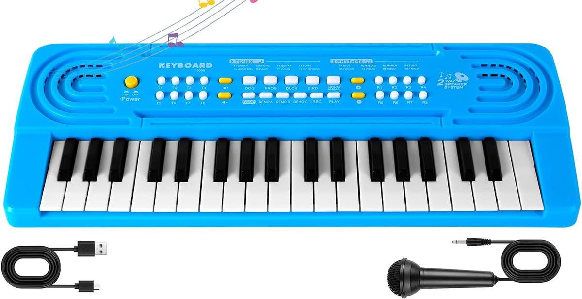 Toddler Kid Toy Piano Keyboard - Blue