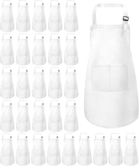 ZLEVEAYN 30 pack of black kids painting aprons with two front pockets - view 5