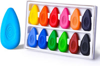 Four Candies Crayons for Toddlers 1-3, Water-Drop Easy-Grip - 12 Colors