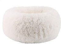 Cat Bed for Indoor Cats, Mini Plush Self Warming Kitten Bed - Small 20'' / White