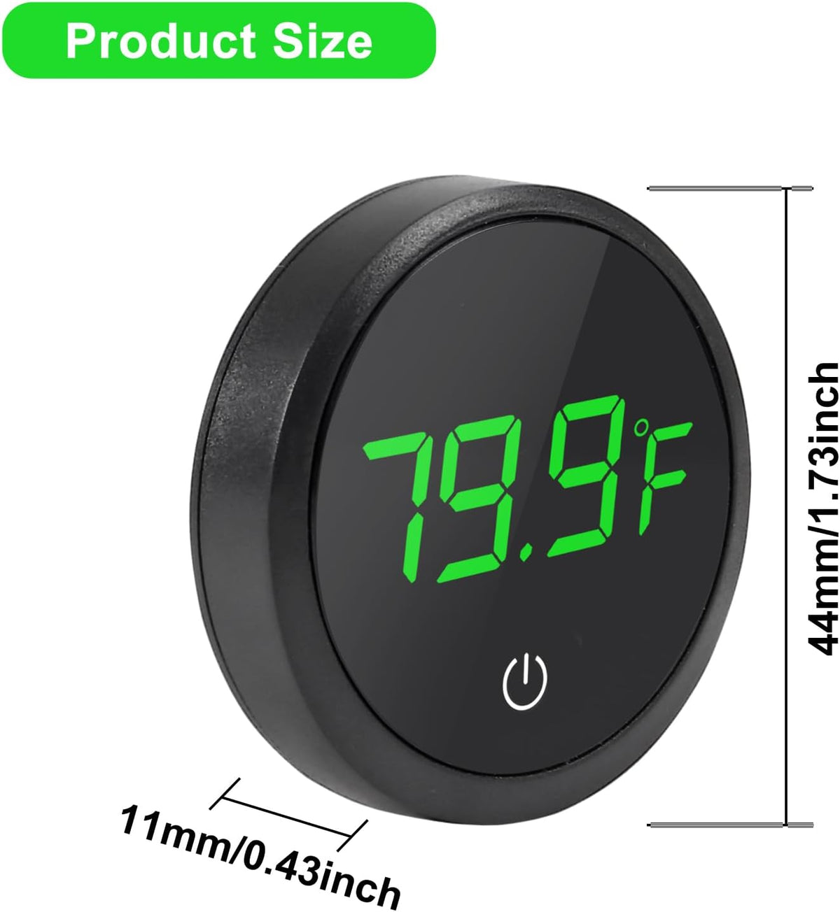 4PCS LED Aquarium Thermometer Fish Tank Thermometer Reptile Terrarium - Round-Black 4PCS - image 2