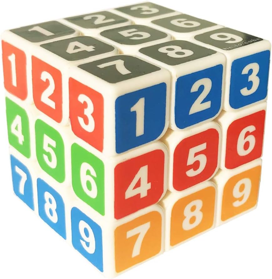 GoodCube stickerless 3x3 sudoku cube with white body and colored numbers - view 4