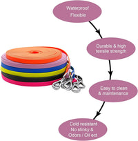 Waterproof Long Dog Leash Recall Training Lead 5 10 16 30 50 Foot - Candy Red / 50ft - image 3
