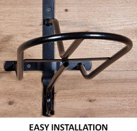 Black English & Western Saddle Rack | Organize Tack Room | Sleek and Durable | PVC Coated Steel | Mounts Easily | Includes Hook to Hold a Bridle, Helmet or Other Items