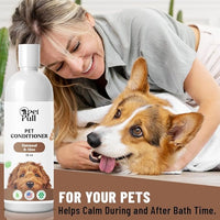 Pet Shampoo and Conditioner for Dogs and Cats - Plant-Based Dog Shampoo Cleanser - Pet Supplies for Pets - Sensitive Skin Dog Wash- Made in The USA (16 oz) (Oatmeal & Aloe, Conditioner)