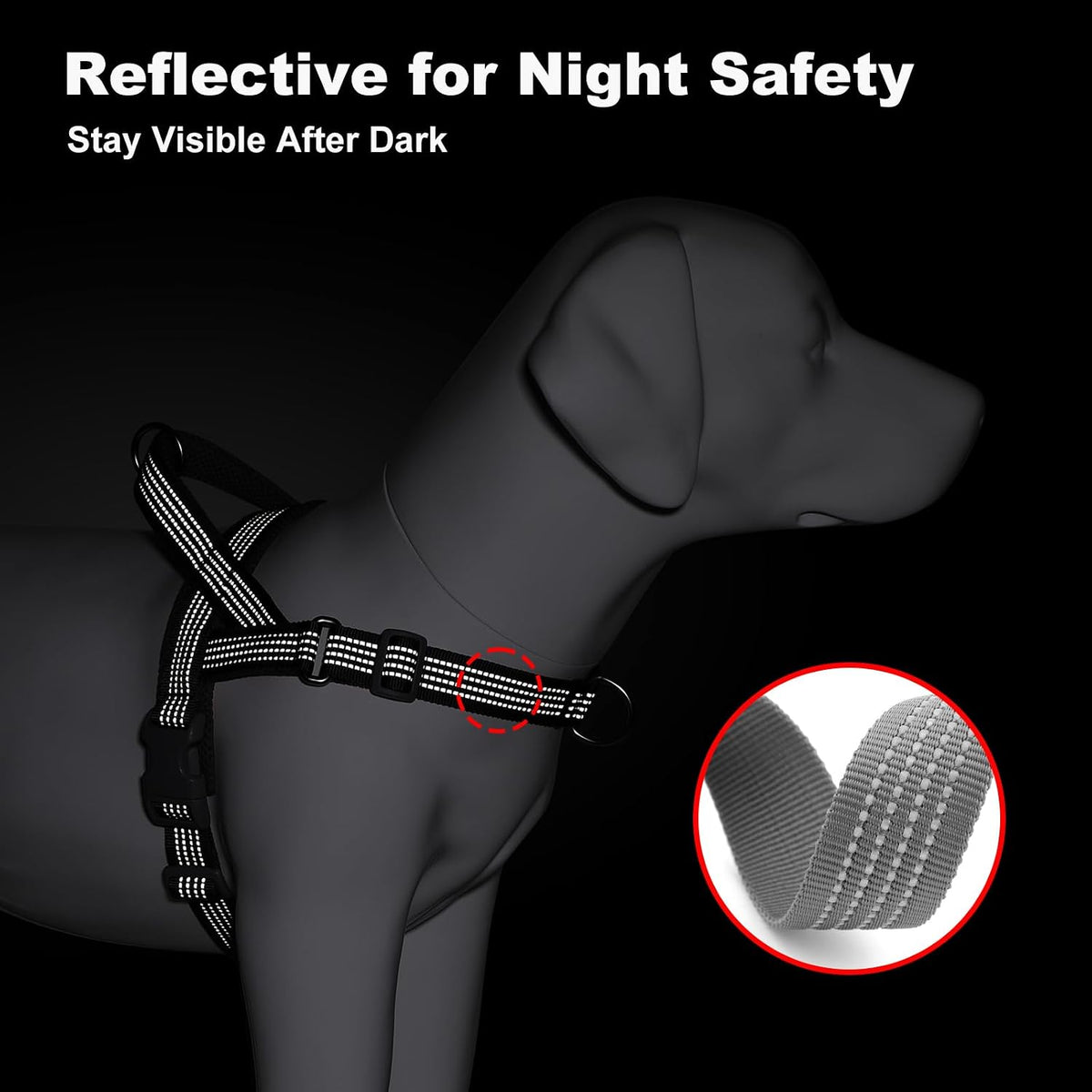 No Pull Dog Harness with Handle - Grey / XS - image 4