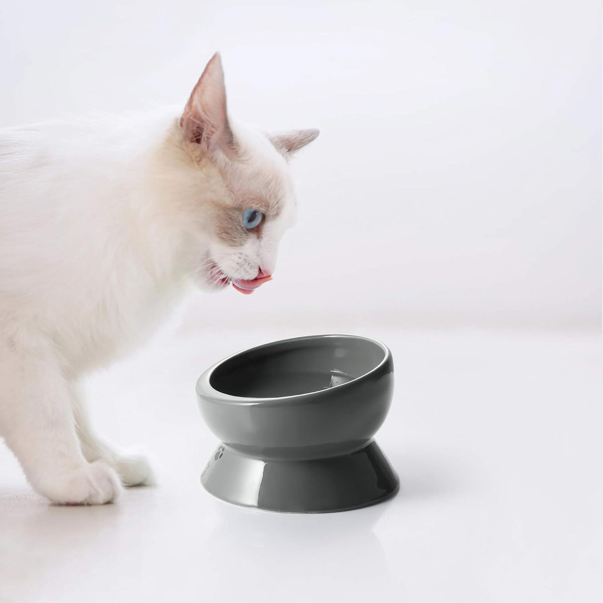 Y YHY Cat Bowl Anti Vomiting, Raised Food Bowls - 15oz / Grey - image 2