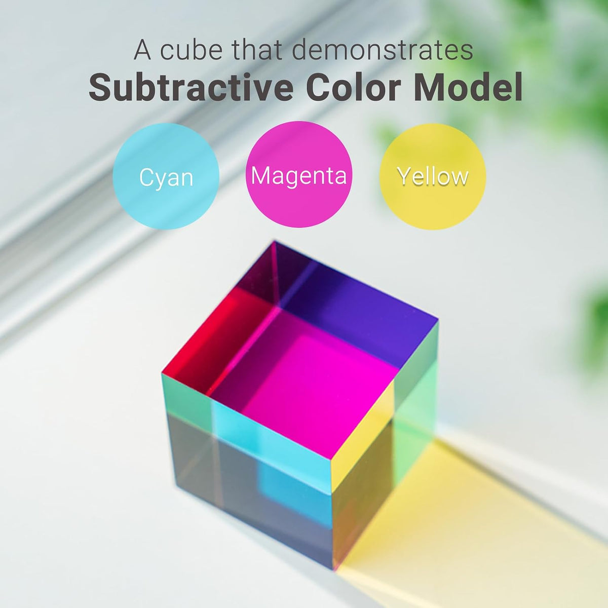 iKeelo Color Cube 2.4" w/Stand, Cyan Magenta Yellow - 50 mm - image 2
