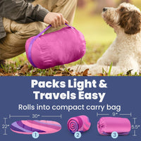 Travel Dog Bed, Foldable & Packable with Carry Bag, Black - Pink Horizon / Small - image 4