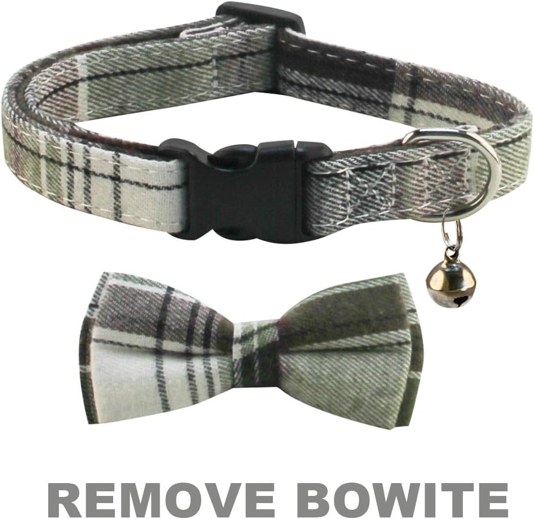 SuperBuddy Dog Collar, Adjustable Dog Collar with Bowtie - Large / Green-1 - image 2