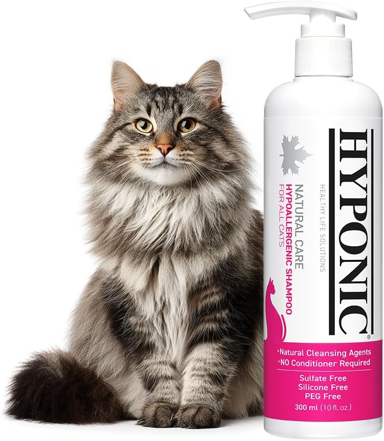 HYPONIC Hypoallergenic Premium Shampoo for All Cats - Cotton-Blossom (10.14 oz)