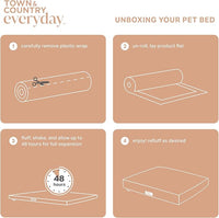 TOWN & COUNTRY EVERYDAY CuddleTown Comfy Solid Bolster Sofa Pet Bed, Supportive & Calming Egg Crate Foam, Non-Slip Bottom, Machine Washable Cover, Grey, Medium 28"x23"x8"