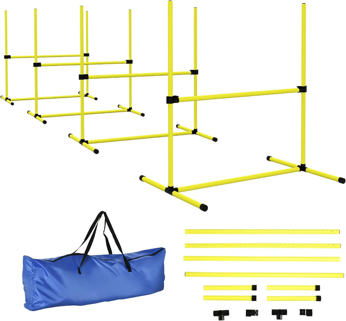 PawHut 4 Piece Dog Agility Training Equipment for Dog Agility Course - 4 Piece / Yellow