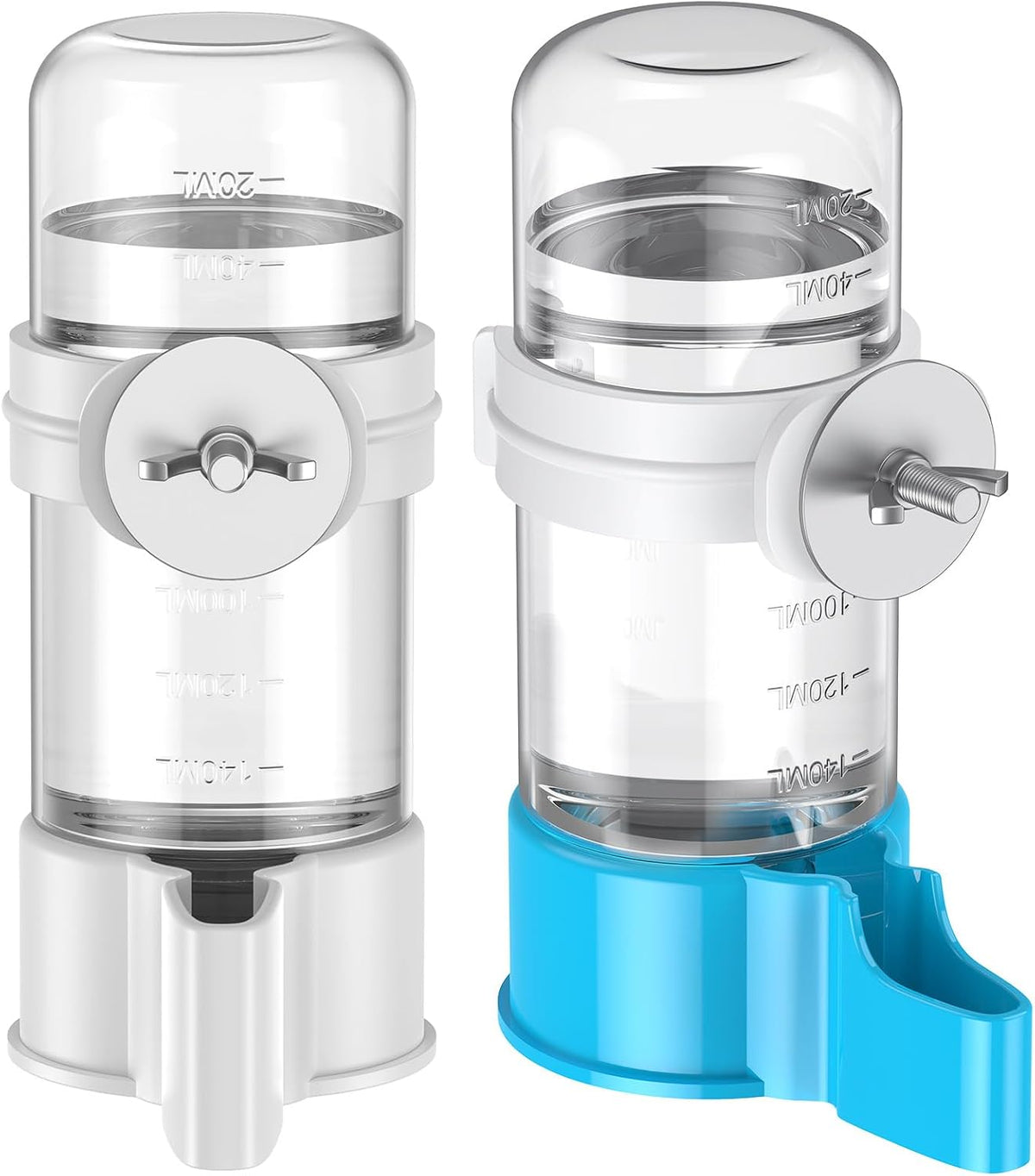 Pawfly 2 Pcs Bird Water Dispenser, Automatic Water Feeder - 2 PC / White&Blue