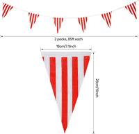RUBFAC 170ft 120pcs Red White Striped Pennant Banner – Fun for Kids & Family - red and white / 170 Feet - image 2