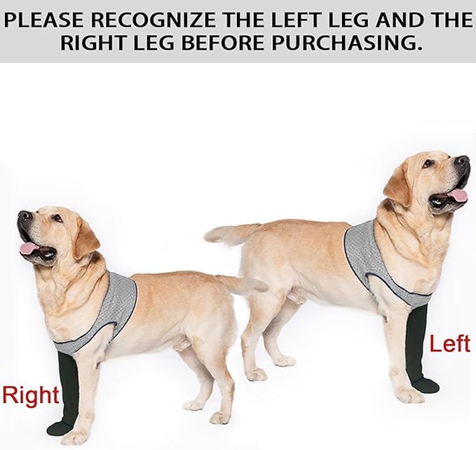 COODEO Dog Socks to Prevent Licking Paws, Healing Boots & Paw Protectors with Non-Slip Bottoms for Wound Protection, Waterproof Sleeve Shoes for Licking（Grey，3XL_Left