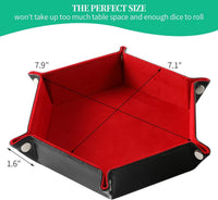 Grajar 2 Pcs Portable Folding Dice Rolling Tray Set for RPG DND Table - Red and Violet - image 2