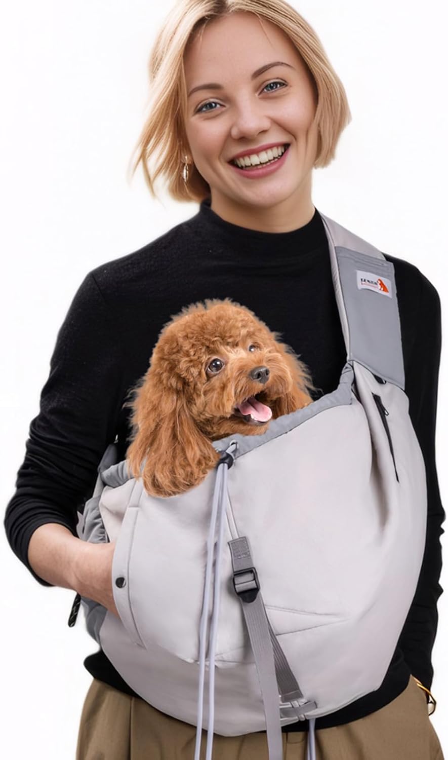Dog Carrier Sling, Dog Carriers for Small Dogs Up to 20lbs - Grey