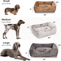 FUZI Luxury Aesthetic Dog Bed for Large Dogs with Washable Cover, Pet Couch, Pet Bed with Sides, Non-Slip Bottom, Soft and Durable Calming Dog Bed, Large 35.6x28.5x9.5 Dark Grey