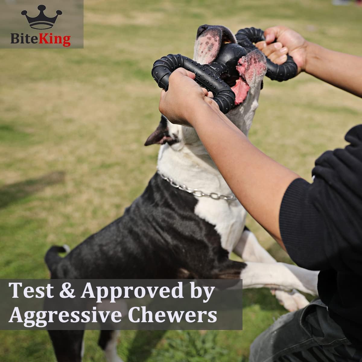 Natural Rubber Dog Toys for Large Aggressive Chewers - Tug Toy - Black / Large Breed (60 - 120 lb) - image 4
