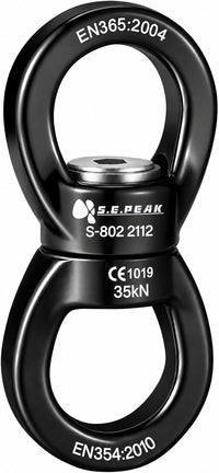 S.E.PEAK black anodized aluminum 35kN swing swivel with 360 degree rotation - view 8