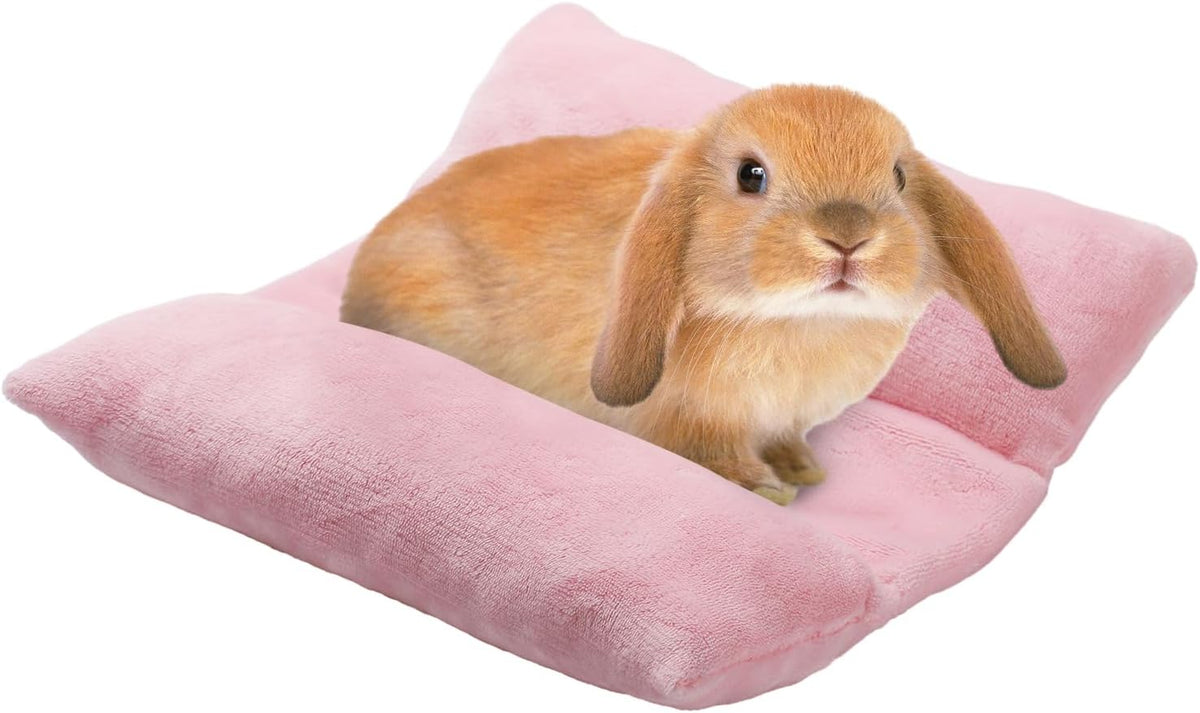 15.7" x 14" Bunny Bed for Rabbit Cage, Thickened & Soft – Daily Care for Small Pets - Pink / 13 x 14In