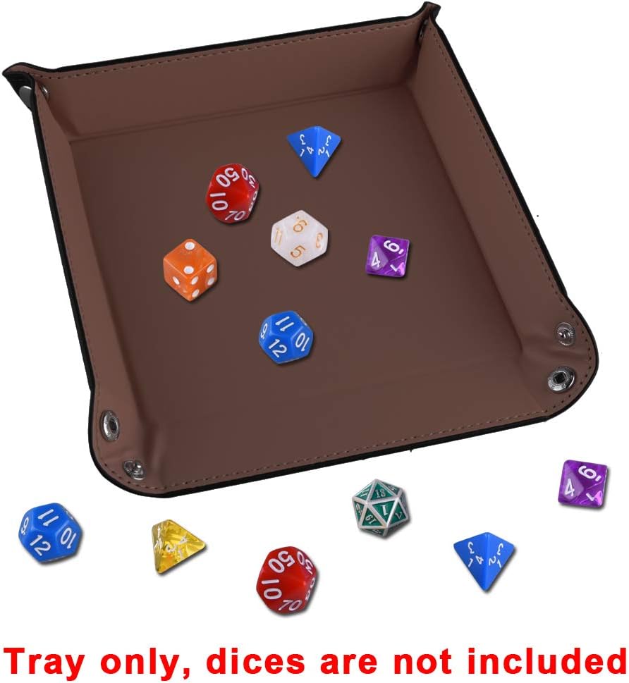 SIQUK 6 Pieces Dice Tray PU Leather Dice Rolling Tray Folding Square - Dark Red,dark Blue,violet,black,dark Green,coffee - image 4