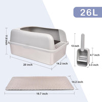 Henkelion Stainless Steel Cat Litter Box with Lid - M - image 2