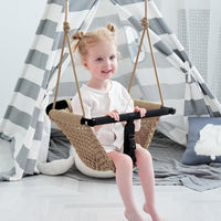 2 -in - 1 Toddler Swing. Swing Seat for kids Adjustable Ropes, for Kids Heavy Duty Rope Play - Light Brown 2-pack - image 2