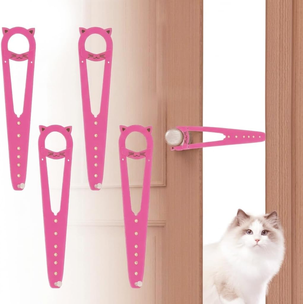 Neobay Cat Door Latch with Stabilizer - Pink 4 Packs