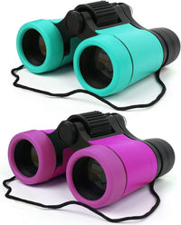 Scotamalone Kids Toy Binoculars Shock Proof for Age 3-12 Years Old - green and purple / two pc (Pack of 1)
