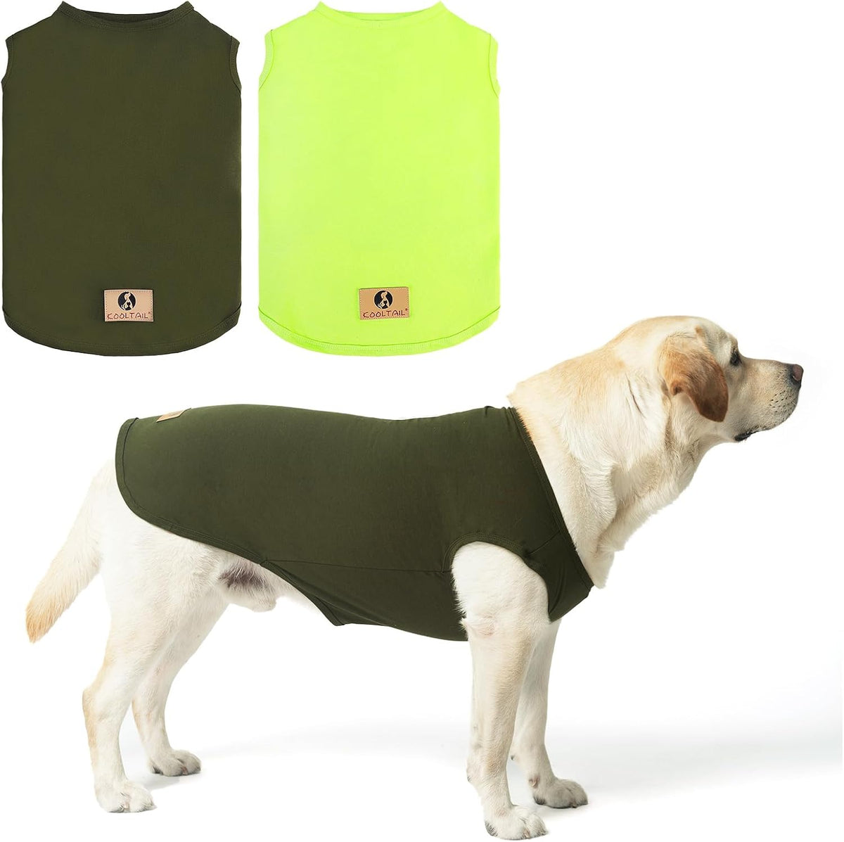 Halloween Dog Shirts for Large Dogs - Green & Light Green / XX-Large(Chest 28", Back 22")