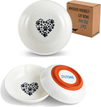 Ceramic Cat Bowl Whisker Friendly - 3 Packs