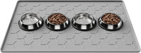 Pieviev Silicone Dog Cat Food Bowl Mat, Waterproof Raised Edge - L-34''X22'' / Light Gray