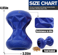 Rubber Dog Toys Treat Dispensing - Super Tough Treat Toys for Aggressive chewers Large Breed Durable Dog Toys IQ Training (Blue)