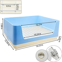 VCEPJH Extra Large Bunny Litter Box for Cage - Blue - image 2