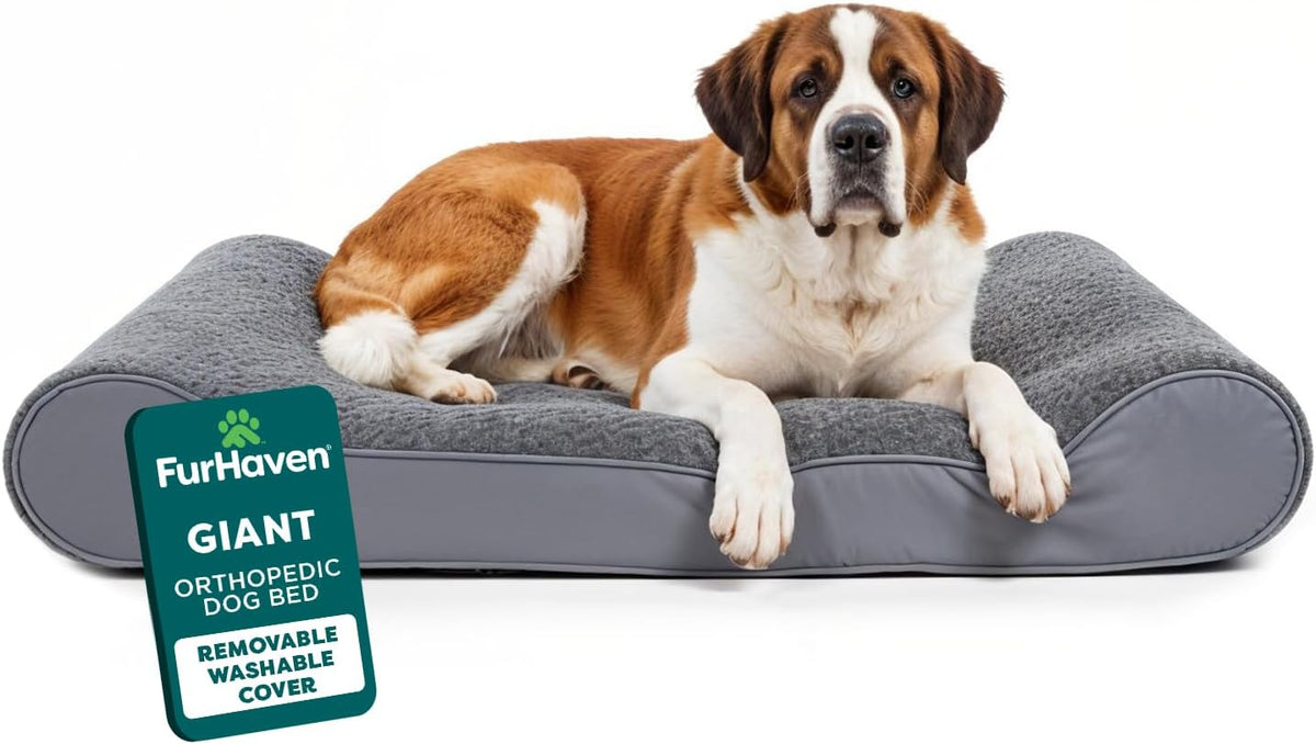 FurHaven Orthopedic Dog Bed for Large Dogs - Giant/XXXL / Gray
